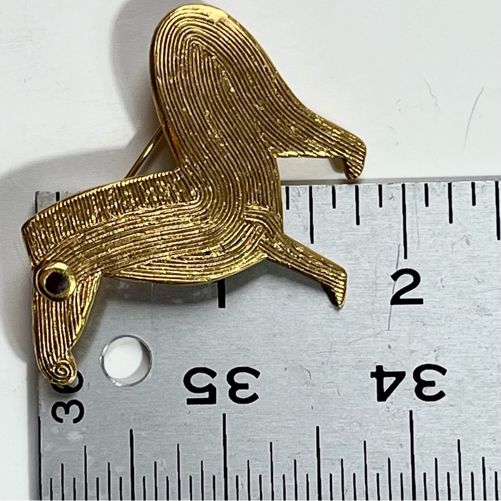 Vintage Riveiro Signed Pin Brooch Animal Llama Alpaca Horse Modernist Enamel - Picture 8 of 9